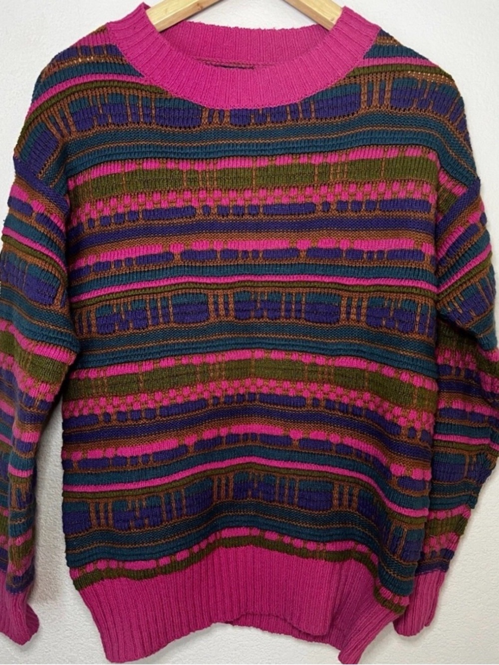 WILD FABLE RETRO 90s MULTI COLOR BOHO COLORFUL KNIT SWEATER WOMENS XS
